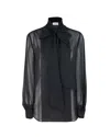 P.a.r.o.s.h Blusa In Georgette Con Fiocco In Black