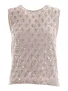 P.a.r.o.s.h . Gray Tank Top With Sequins In White