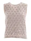 P.a.r.o.s.h . Gray Tank Top With Sequins In White