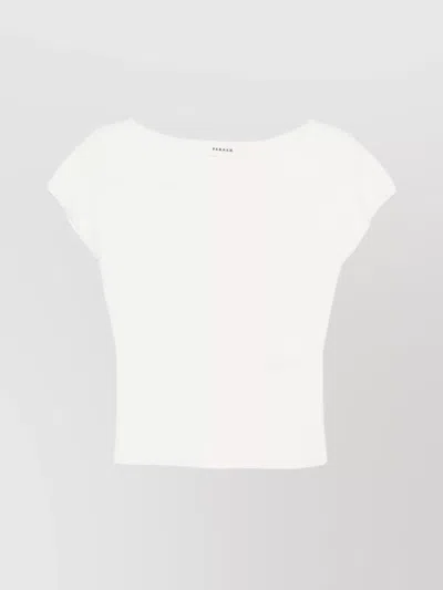 P.A.R.O.S.H BOAT NECK CAP SLEEVES FITTED TOP