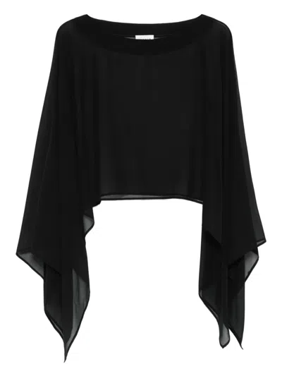 P.a.r.o.s.h Boat-neck Cape Jacket In Black