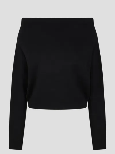 P.a.r.o.s.h Boat Neck Sweater In Black