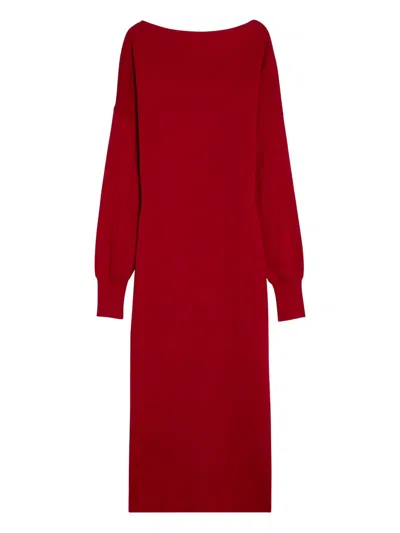 P.a.r.o.s.h Boat-neck Long-sleeve Dress In Red