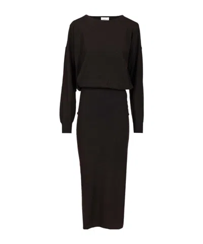P.a.r.o.s.h Boat-neck Midi Dress In Black