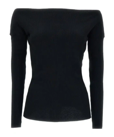 P.a.r.o.s.h Boat-neck Sweater In Black