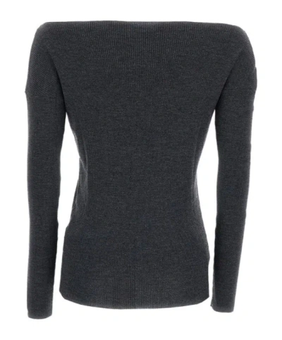 P.a.r.o.s.h Boat-neck Sweater In Gray