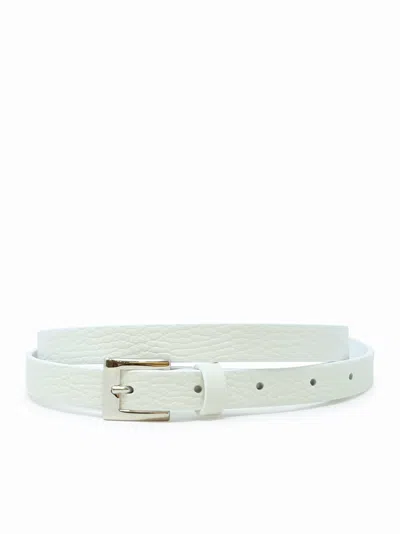 P.a.r.o.s.h Parosh Bobelt25 Ivory Leather Belt In Cream