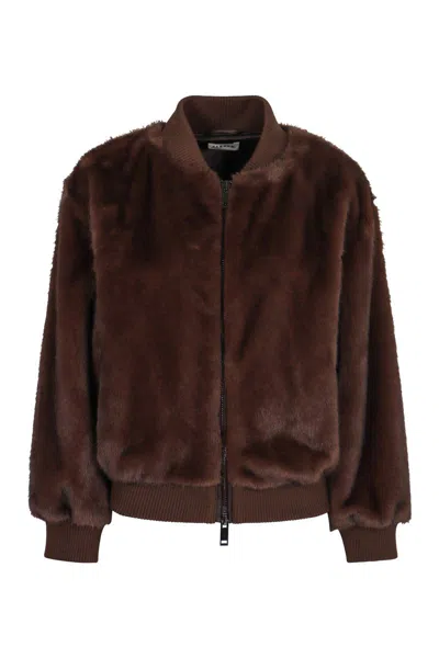 P.A.R.O.S.H P.A.R.O.S.H. BOMBER JACKET IN FAUX FUR