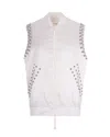 P.a.r.o.s.h Sleeveless Bomber Jacket With Studs In White