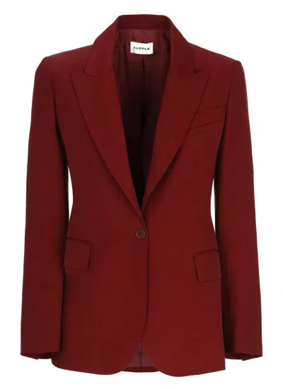 P.a.r.o.s.h Bordeaux Raisa26 Peak Lapel Blazer In Burgundy