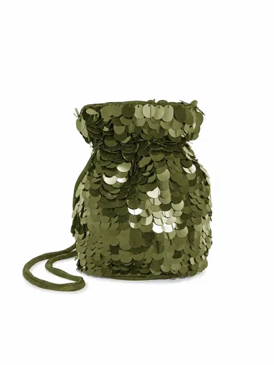 P.a.r.o.s.h Sequin-embellished Bucket Bag In Green