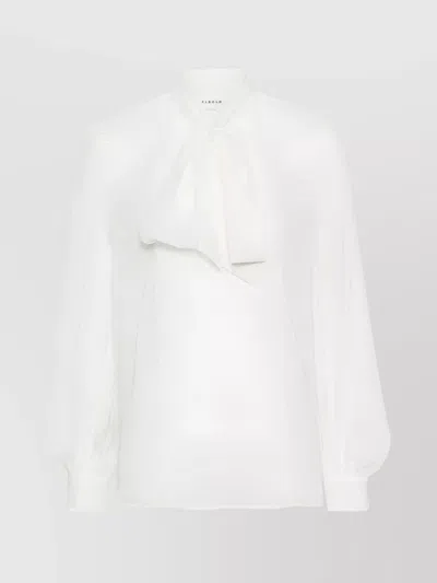 P.a.r.o.s.h Polidori Tied-neck Sheer Blouse In Cream