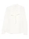 P.a.r.o.s.h Bow-detail Silk Blouse In White
