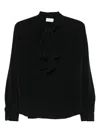 P.a.r.o.s.h Bow-neck Long-sleeve Blouse In Black