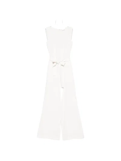 P.a.r.o.s.h Bow Sleeveless Jumpsuit In White