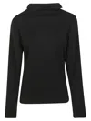 P.a.r.o.s.h . Boxy Fit Wool Blend Turtleneck With High Collar In Black
