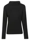 P.a.r.o.s.h . Boxy Fit Wool Blend Turtleneck With High Collar In Black