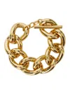 P.a.r.o.s.h Gold Tone Chain-link Bracelet With Clasp Logo Closure In Metallic