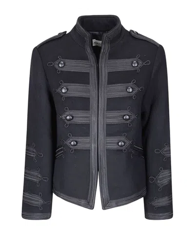 P.a.r.o.s.h . Braided Trim Military Jacket In Blue