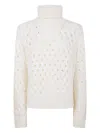 P.a.r.o.s.h Parosh Turtle Neck Basket Stitch Sweater In Neutral