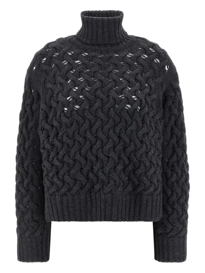 P.A.R.O.S.H BRAIDED WOOL HIGH-NECK SWEATER