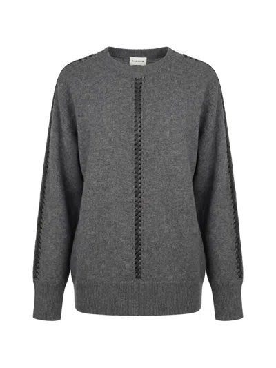 P.a.r.o.s.h Braided-detail Knit Sweater In Gray