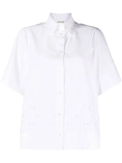 P.a.r.o.s.h Broderie-anglaise Short-sleeve Shirt In Weiss