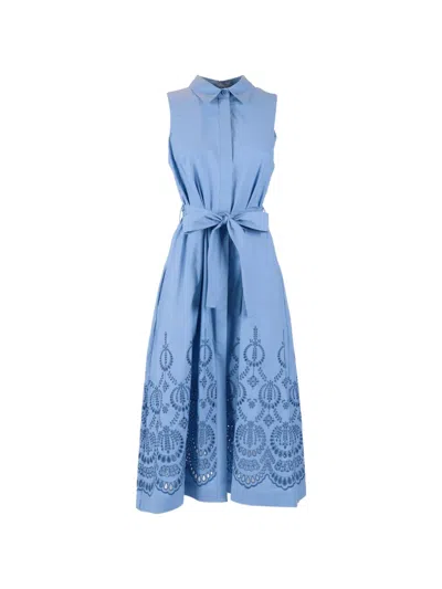 P.a.r.o.s.h Broderie-anglaise Dress In Blue