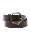 P.A.R.O.S.H BROWN BELT WITH CIRCLE BUCKLE IN LEATHER WOMAN