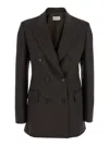 P.a.r.o.s.h Brown Double-breasted Jacket With Notched Revers In Wool Blend Woman In Brown