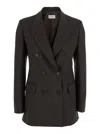 P.a.r.o.s.h Brown Double-breasted Jacket With Notched Revers In Wool Blend Woman In Multi