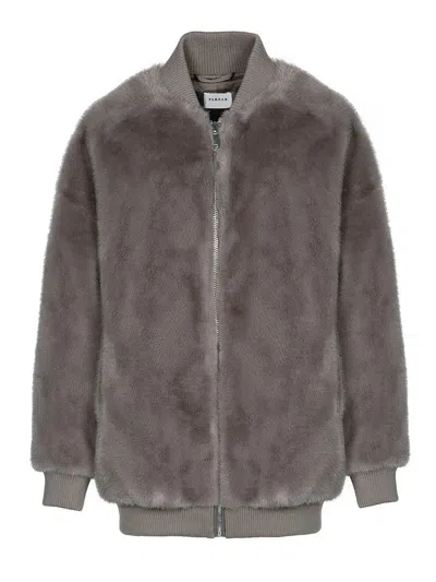 P.a.r.o.s.h Brown Faux Fur Jacket