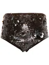 P.a.r.o.s.h Glow Sequined High-cut Mini Shorts In Brown