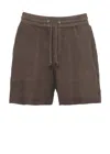 P.a.r.o.s.h Brown Marfa Drawstring Suede Shorts In Grey
