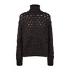 P.a.r.o.s.h . Brown Mesh Turtleneck Sweater In Brown