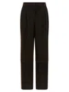 P.a.r.o.s.h Monet25w Panelled Pleated Suede Trousers In Brown