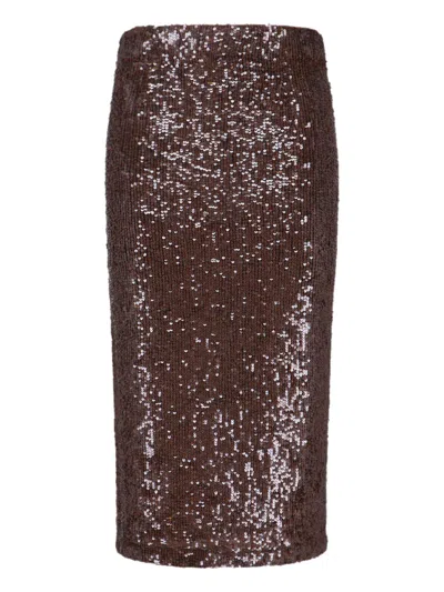 P.a.r.o.s.h Parosh Brown? No-mini Skirt In Stretch Nylon Blend
