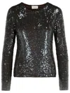P.a.r.o.s.h Sequin-embellished Long-sleeve Top In Gray
