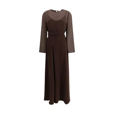 P.a.r.o.s.h . Brown Polyester Casual Women's Dress