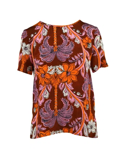 P.a.r.o.s.h Brown Silk Women's Blouse In Multi