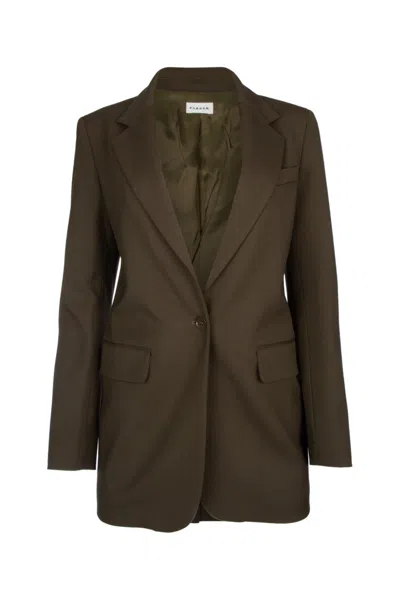 P.A.R.O.S.H BROWN SINGLE-BREASTED BLAZER