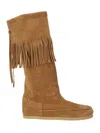 P.a.r.o.s.h . Brown Suede Boots With Festoon Hem In Brown