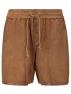 P.a.r.o.s.h . Suede Drawstring Shorts In Brown