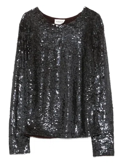 P.a.r.o.s.h Parosh Long-sleeved Top With Sequins In Brown