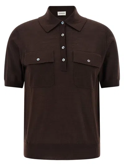 P.a.r.o.s.h . Brown Wool Polo Women's Shirt