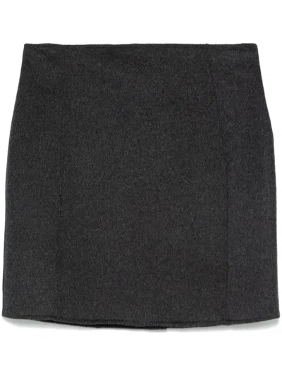 P.a.r.o.s.h Brushed-effect Mini Skirt In Grey