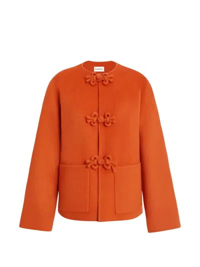 P.a.r.o.s.h Brushed-effect Toggle-fastening Jacket In Orange