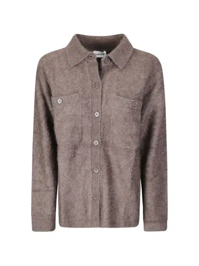 P.a.r.o.s.h Brushed-knit Button-down Shirt In Brown