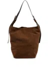 P.a.r.o.s.h Buckle-fastening Suede Shoulder Bag In Brown