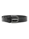 P.a.r.o.s.h Buckle Leather Belt In Black